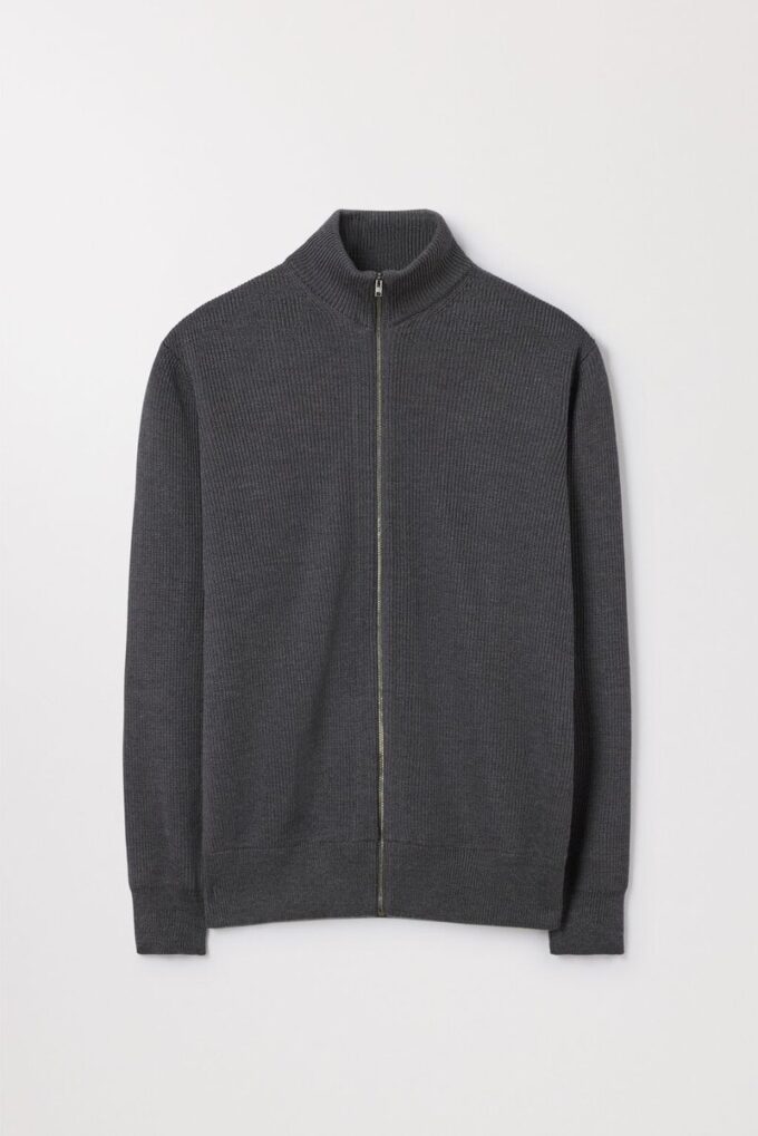 Der Merino-Cardigan mit Reißverschluss Der Merino-Cardigan mit Reißverschluss