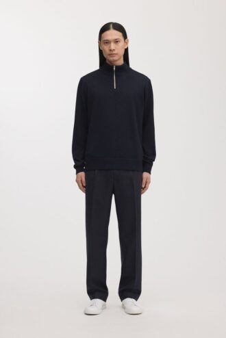 Der Merino-Pullover mit halbem Reißverschluss