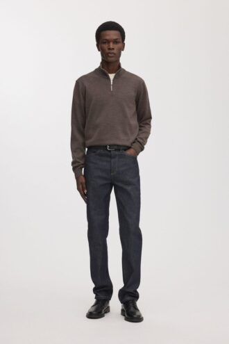 Der Merino-Pullover mit halbem Reißverschluss