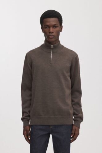 Der Merino-Pullover mit halbem Reißverschluss