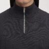 Der Merino-Pullover mit halbem Reißverschluss Der Merino-Pullover mit halbem Reißverschluss