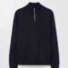 Der Merino-Pullover mit halbem Reißverschluss Der Merino-Pullover mit halbem Reißverschluss