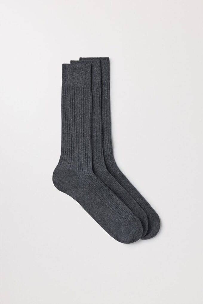 Die gerippten Baumwollsocken im 3er-Pack