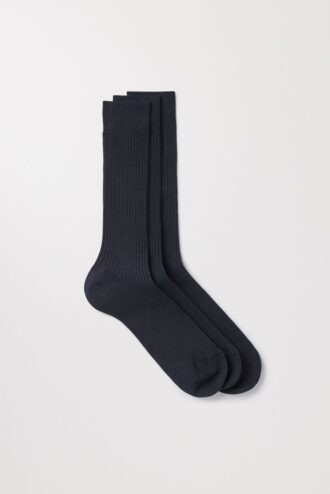 Die gerippten Baumwollsocken im 3er-Pack