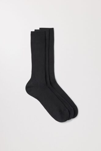 Die gerippten Baumwollsocken im 3er-Pack