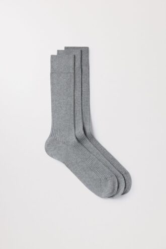 Die gerippten Baumwollsocken im 3er-Pack