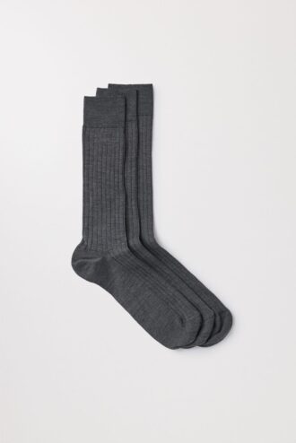 Die gerippten Merino-Socken im 3er-Pack