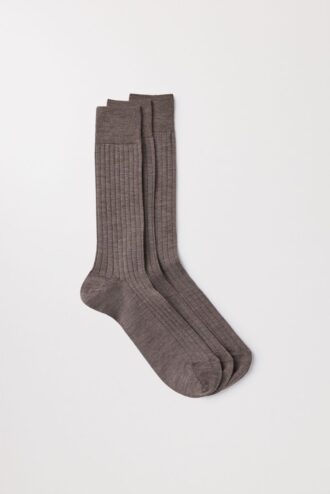 Die gerippten Merino-Socken im 3er-Pack