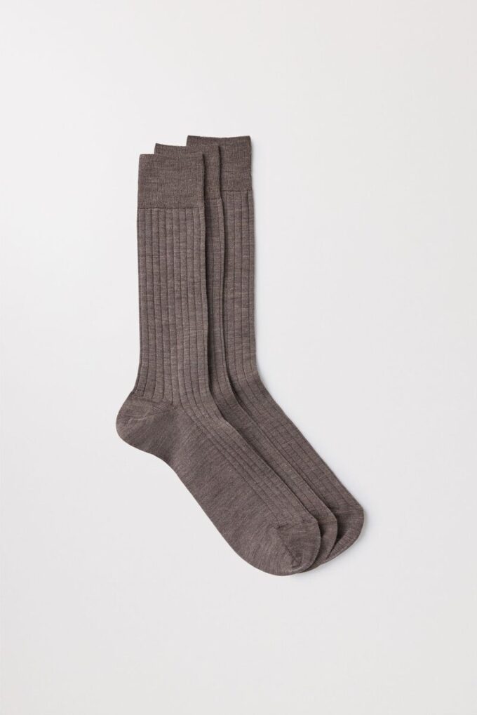 Die gerippten Merino-Socken im 3er-Pack Die gerippten Merino-Socken im 3er-Pack